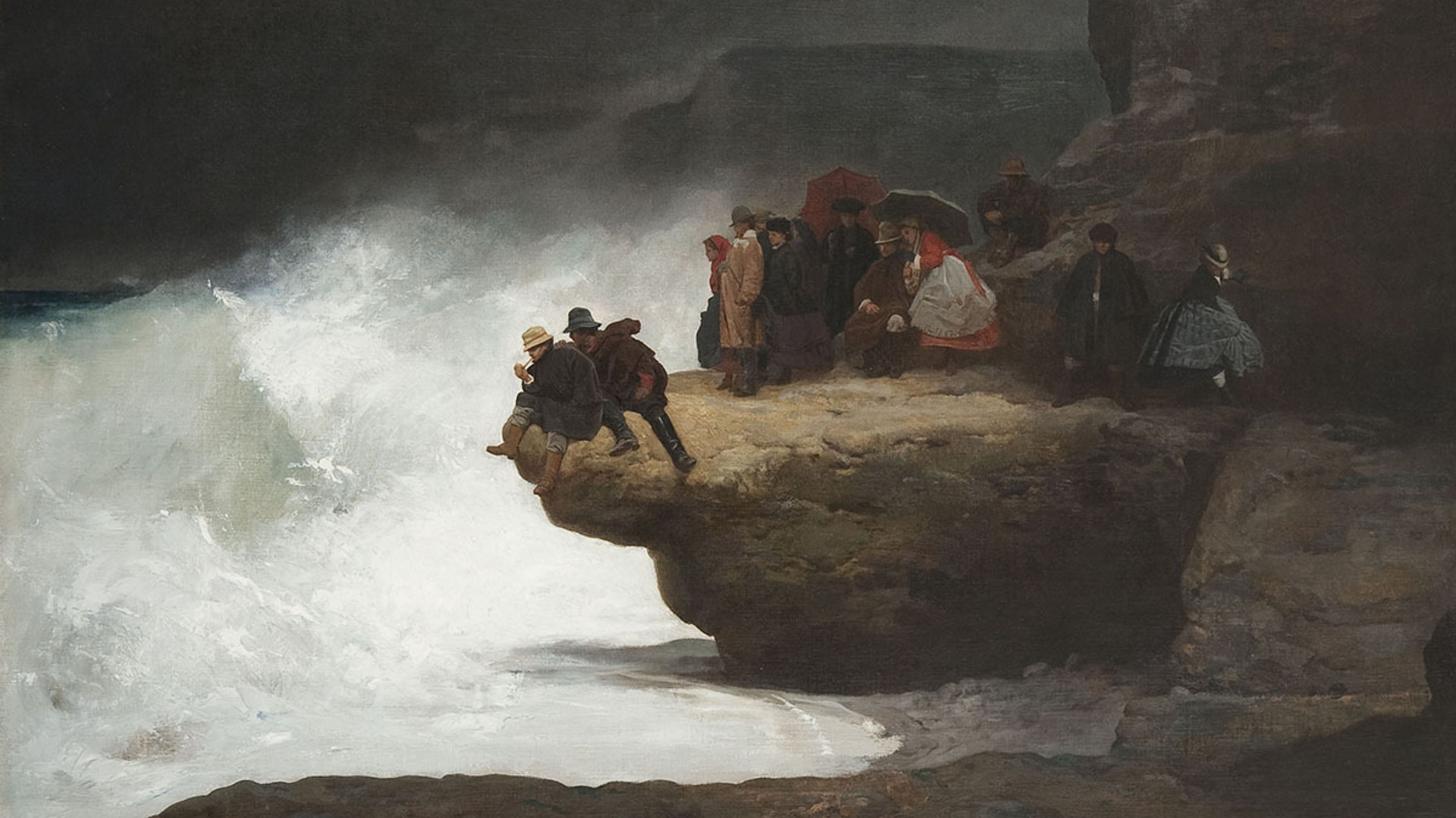 Jehan-Georges Vibert (French, 1840–1902), Figures on Rocks at the Edge of the Sea, 1867, oil on canvas. Gift of Mr. and Mrs. Noah L. Butkin, 2009.045.110