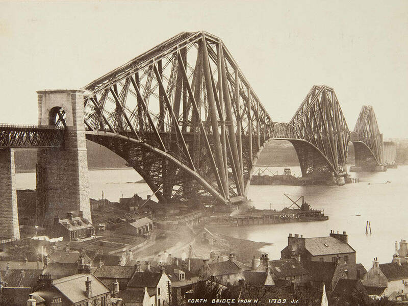 James Valentine & Sons (British, 1880–1969), Forth Bridge from the North, 1890, albumen silver print. Janos Scholz Collection of Nineteenthth-Century European Photographs