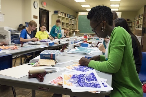 June Summer HIgh School Apprentices at work in the Snite Museum Education Center