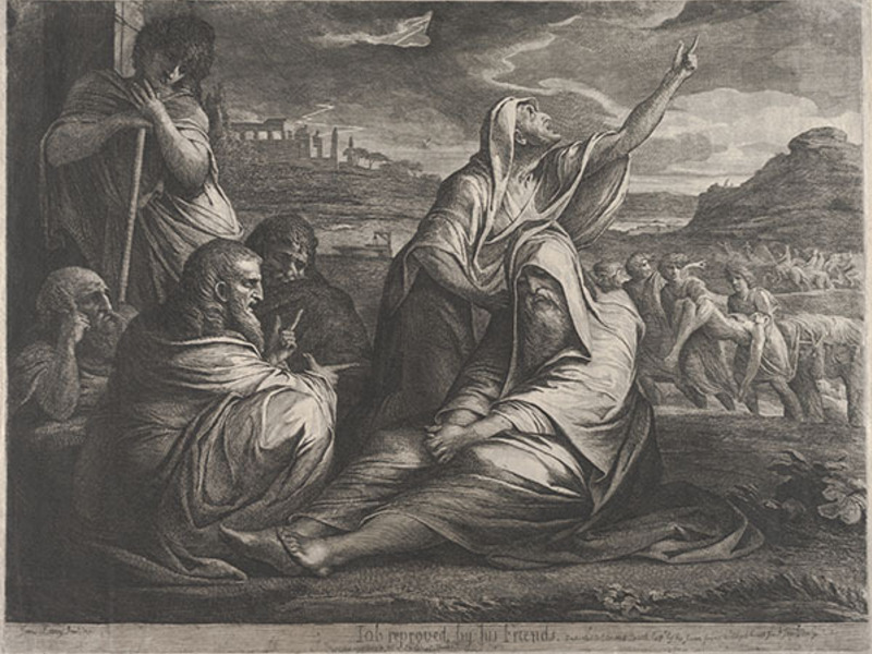 James Barry (Irish, 1741–1806), <em>Job Reproved by His Friends</em>, 1776/ca. 1790, etching and engraving with aquatint and roulette on wove paper, 22.9 x 29.6 inches. Gift of William and Nancy Pressly in honor of the Stent Family, 2015.002.002 (detail)