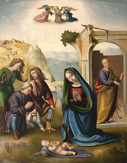 THE ADORATION OF THE SHEPHERDS by Ridolfo Ghirlandaio (Italian, 1483–1561), oil on panel