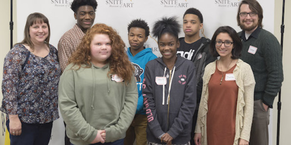 Five students from Jefferson Intermediate Traditional School who participated in the day-long Racial Justice Institute cosponsored by the Snite Museum and the IU South Bend Civil Rights Heritage Center.