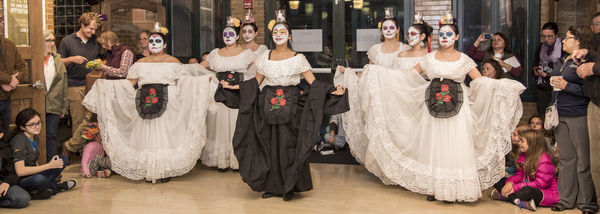 Did de Los Muertos (Day of the Dead) Nov. 2 evening celebration photo of student dance troupe.