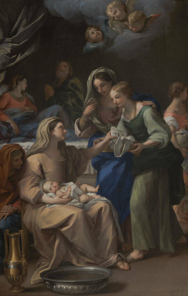 Carlo Maratti (Italian, 1625–1713)
The Birth of the Virgin, ca. 1684
Oil on canvas
100 x 62 5/8 in. (254 x 159 cm)
On Loan from the Cummins Collection
L2024.001