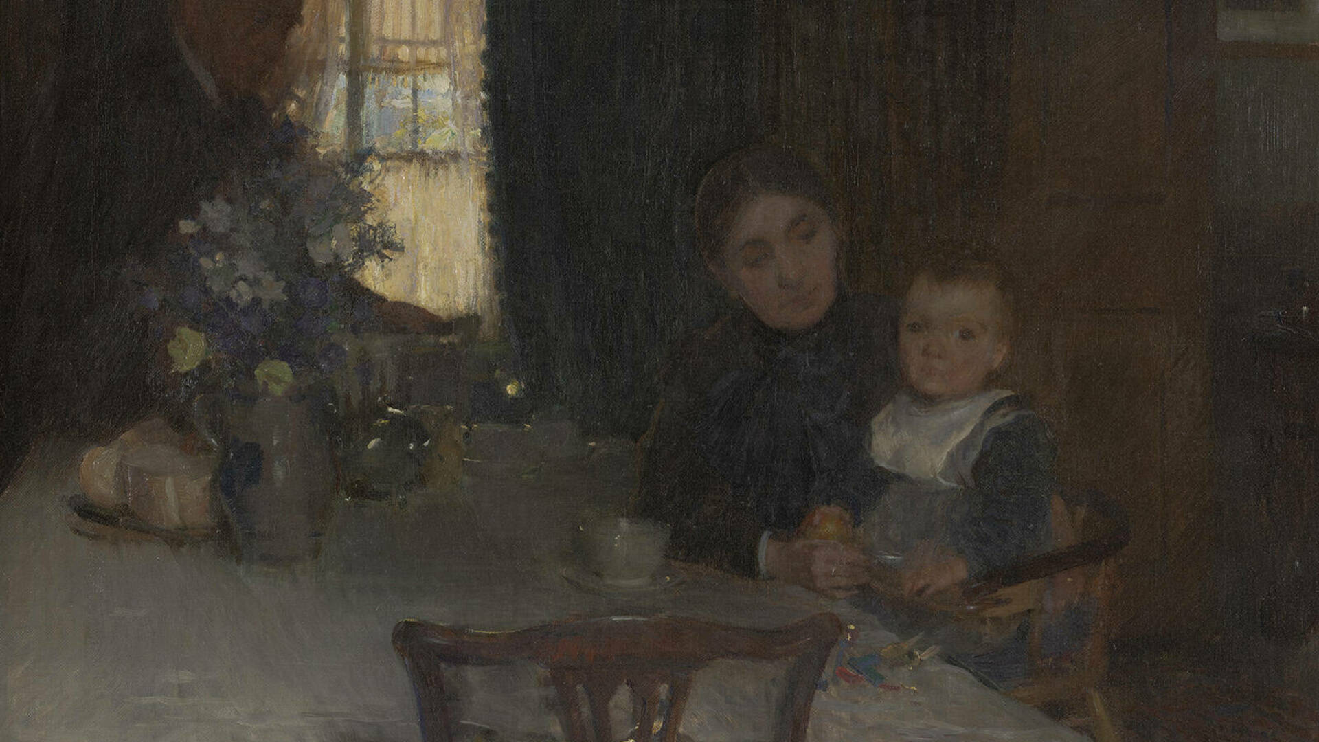 Walter Osborne (Irish, 1859–1903), At the Breakfast Table, 1894, Oil on canvas, Donald and Marilyn Keough Foundation Fund, 2019.029