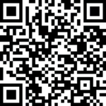 Dark grey QR code graphic on a black background.